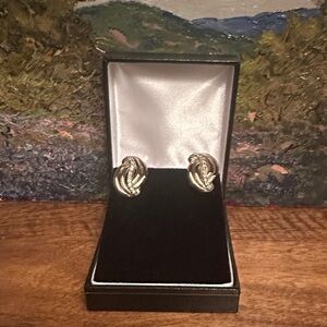 Gorgeous custom 14k/sterling silver and diamond French lever back earrings